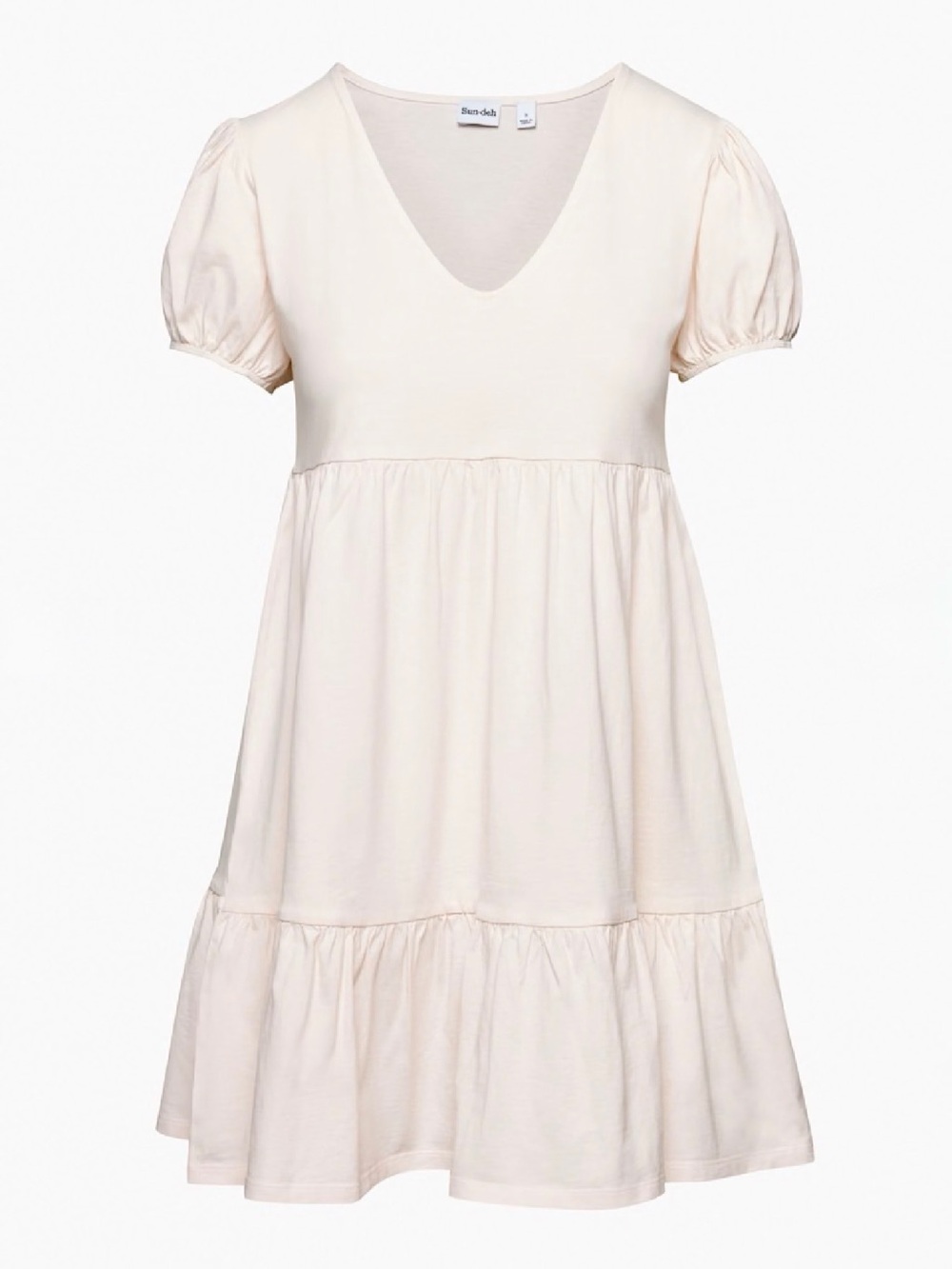 Aritzia Sunday Best Cruise Dress Women’s Size Medium Tiered Puff Sleeve Pink